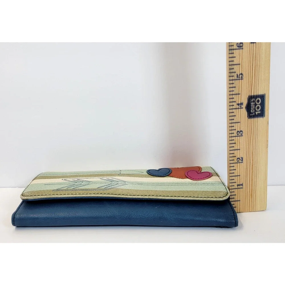 Relic Wallet Womens One Size Multicolor Heart Arrow Checkbook Striped Print Boho